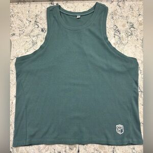 Born Primitive Teal Ribbed Racerback Tank Top